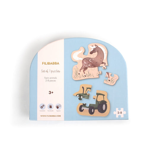 Set of 7 puzzles- Farm animals