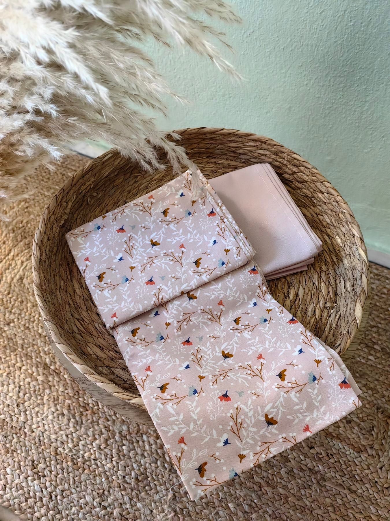 Baby sheet set with pillowcase (Blush)