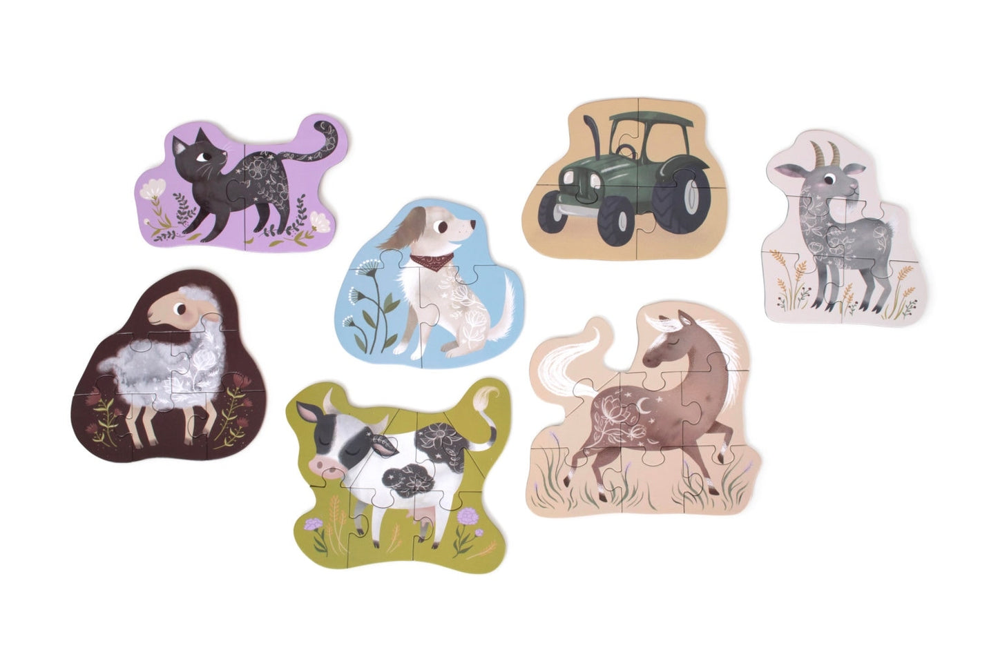 Set of 7 puzzles- Farm animals