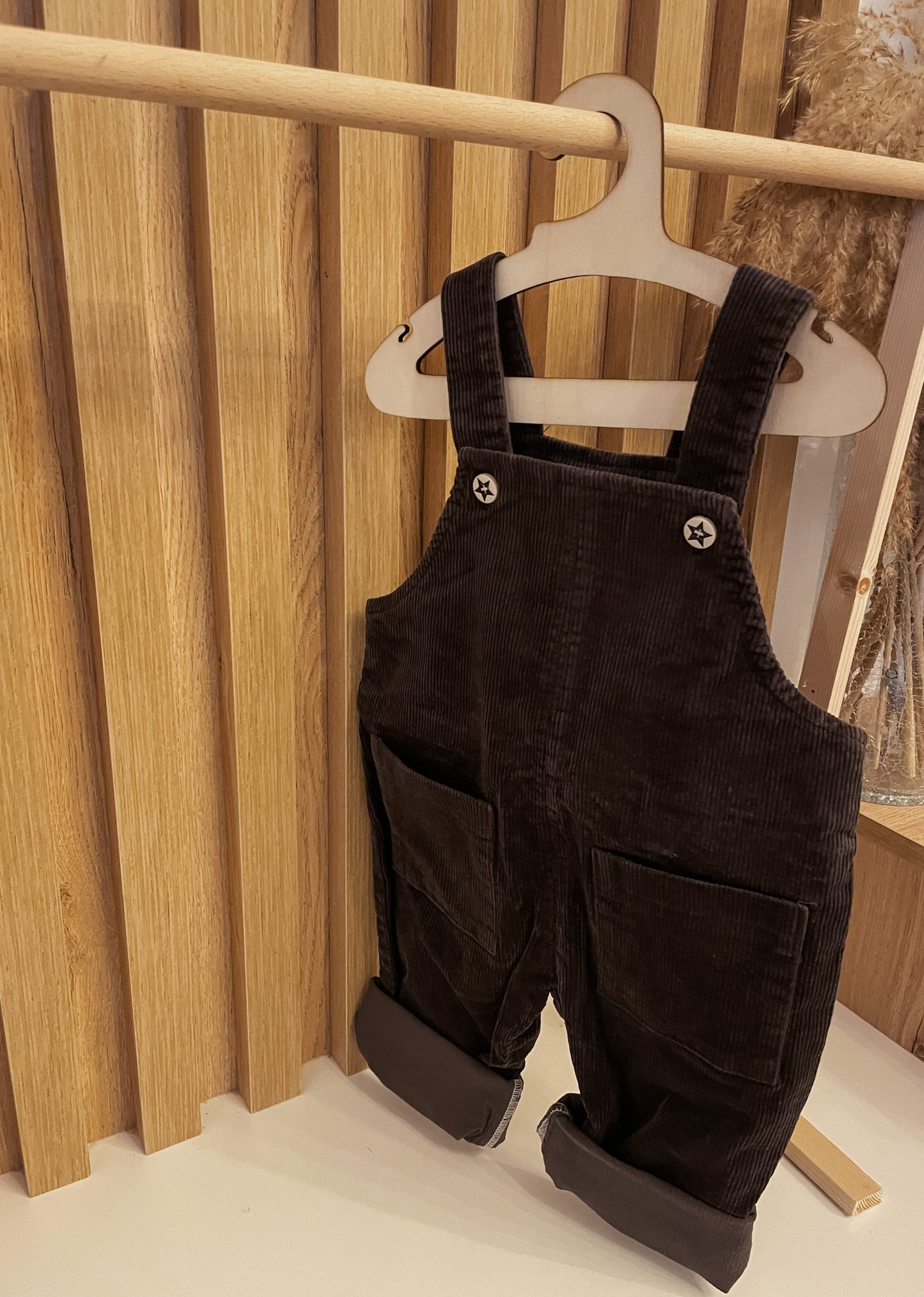 Corduroy Dungaree Charcoal