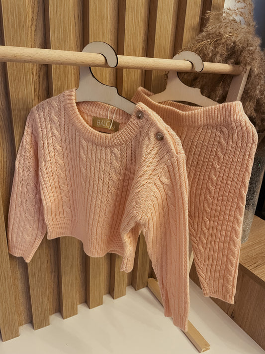 Cable Knit Set Blush